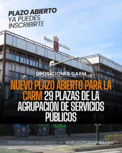 29 plazas en la Agrupación Profesional de Servicios Públicos de la CARM